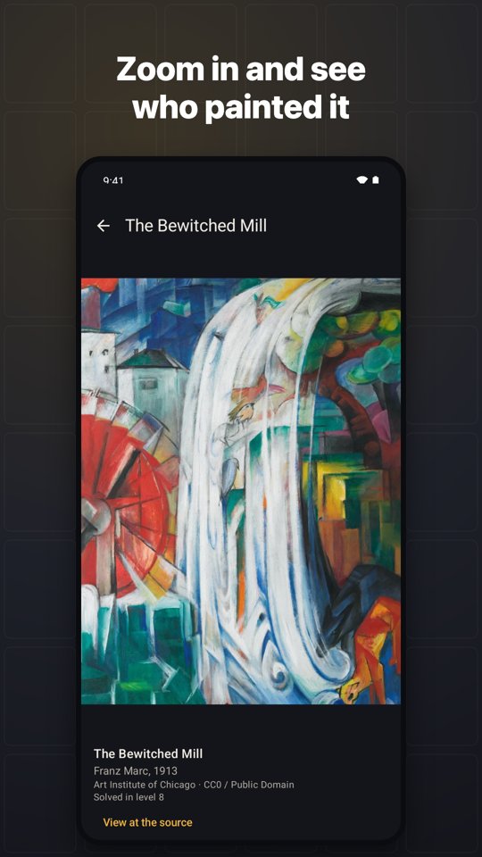 A finished painting in the gallery